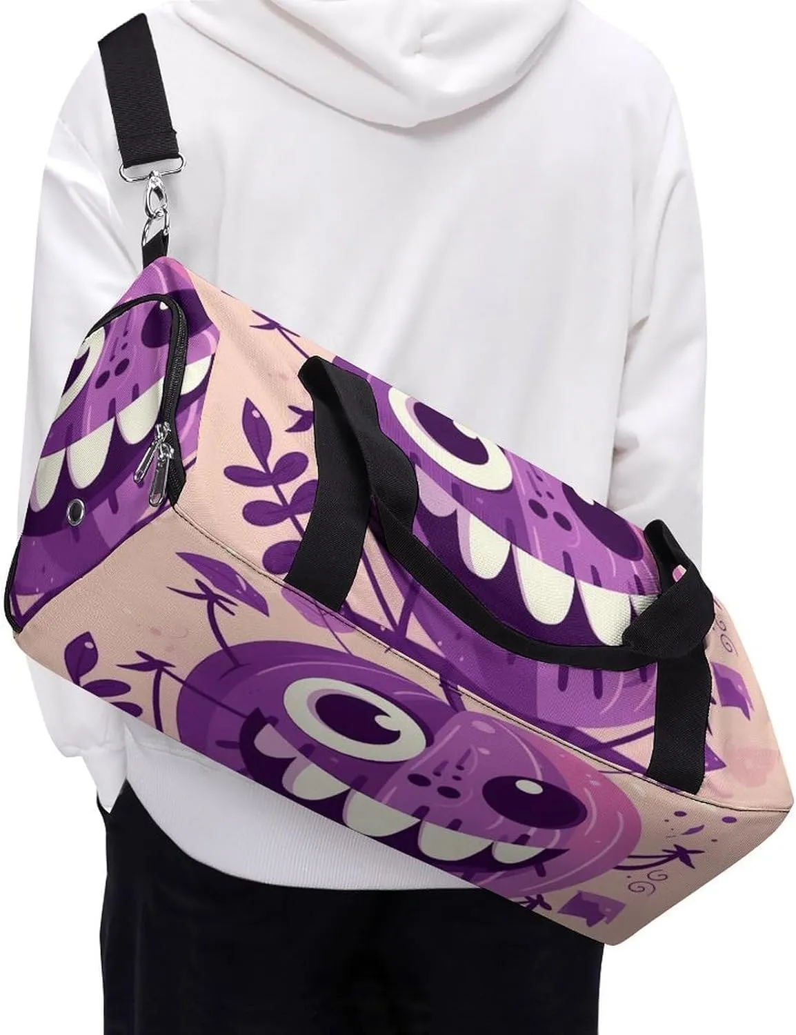Gym Bags Small Monster Pumpkin Duffel Bag Overnight Bag with Shoe Compartment Carryon Bag for Men Women