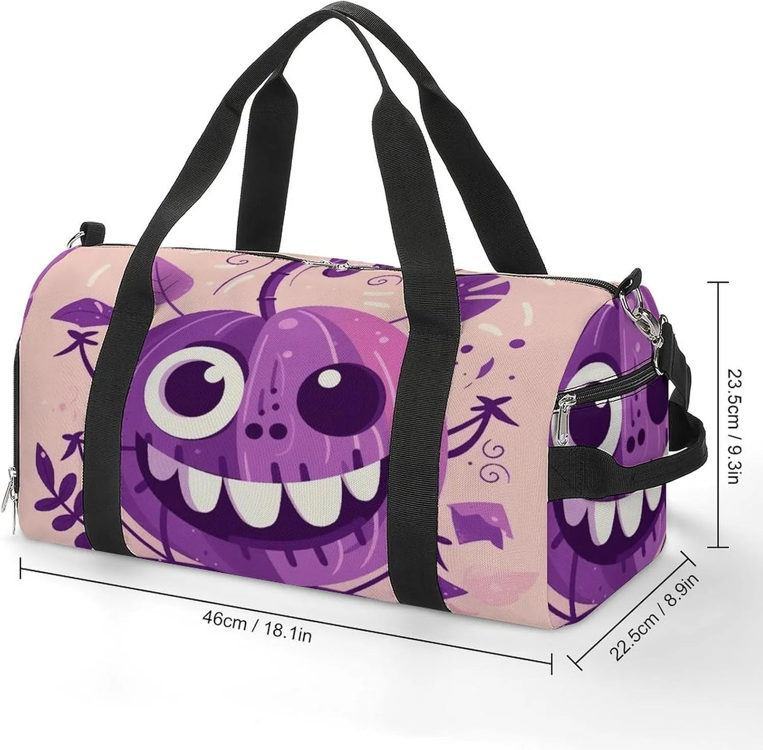 Gym Bags Small Monster Pumpkin Duffel Bag Overnight Bag with Shoe Compartment Carryon Bag for Men Women