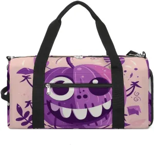 Gym Bags Small Monster Pumpkin Duffel Bag Overnight Bag with Shoe Compartment Carryon Bag for Men Women