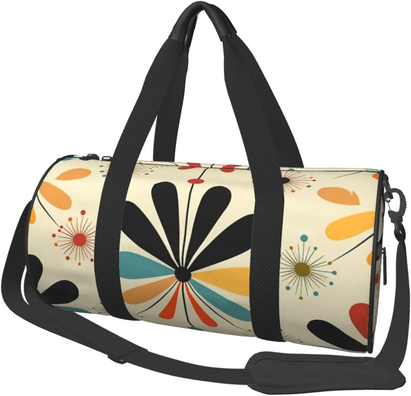 Gym Bags Small Retro Modern Duffel Bag Overnight Bag with Shoe Compartment Carryon Bag for Men Women
