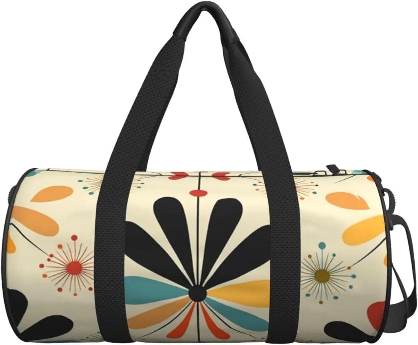 Gym Bags Small Retro Modern Duffel Bag Overnight Bag with Shoe Compartment Carryon Bag for Men Women