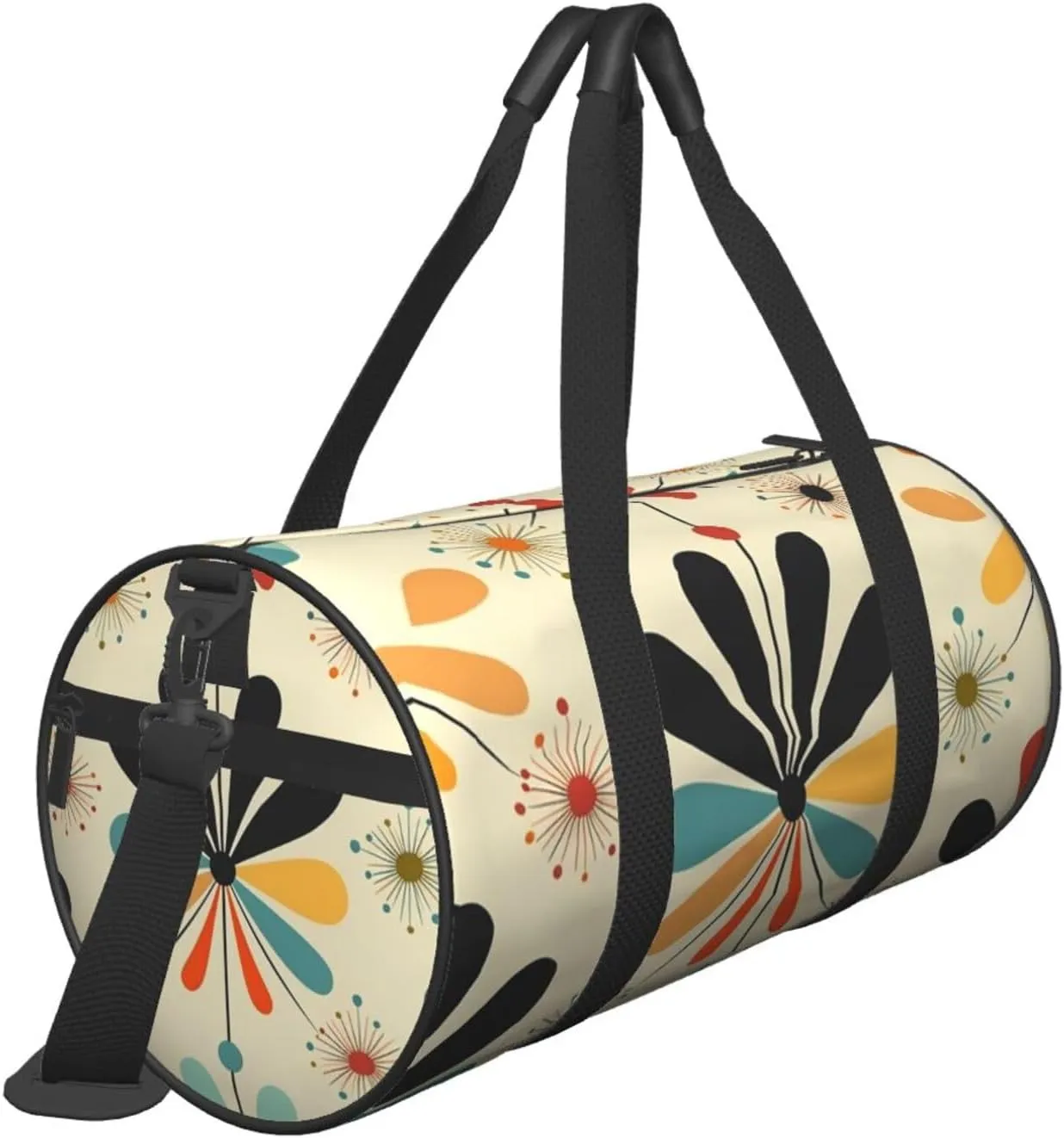 Gym Bags Small Retro Modern Duffel Bag Overnight Bag with Shoe Compartment Carryon Bag for Men Women