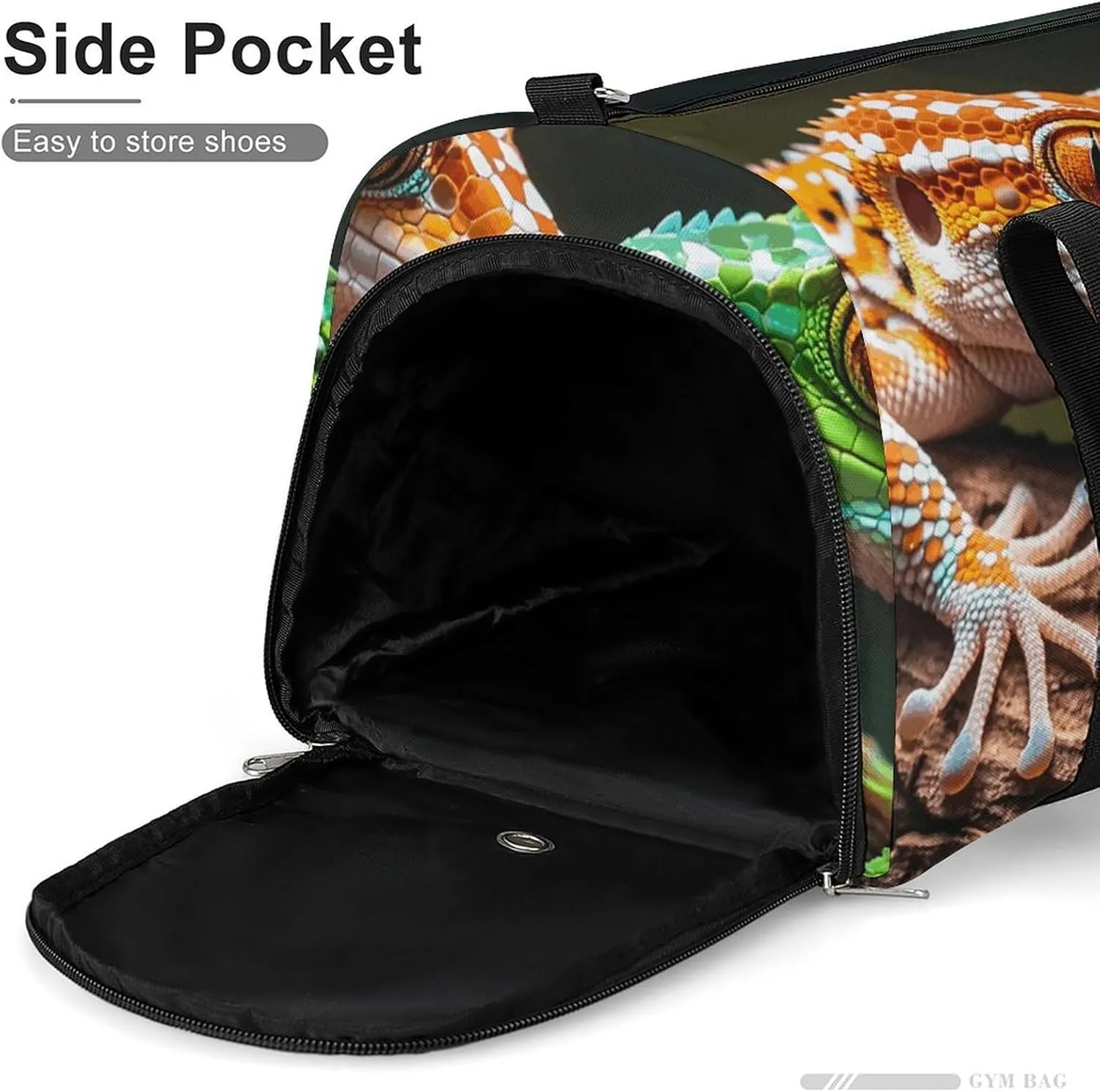 Gym Bags Small Two Geckos Duffel Bag Overnight Bag with Shoe Compartment Carryon Bag for Men Women