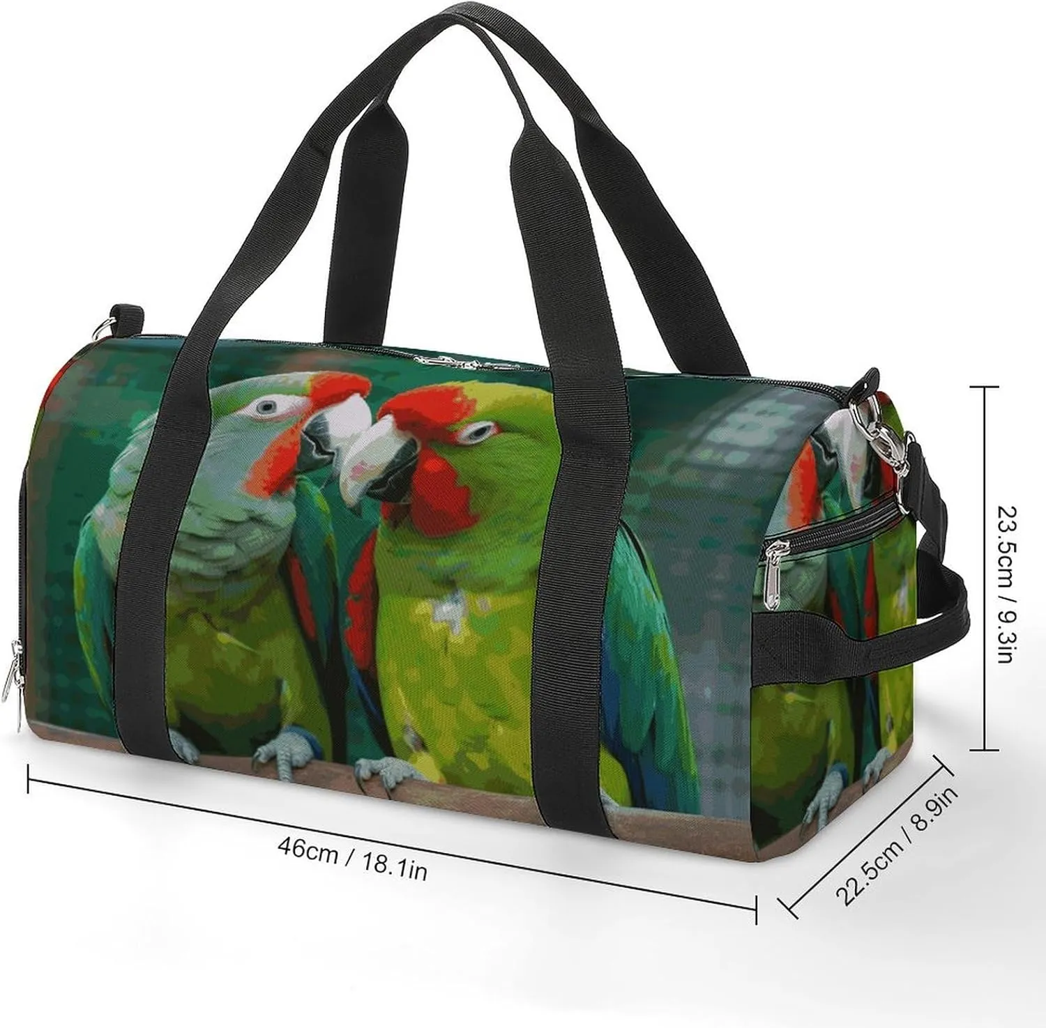 Gym Bags Small Two Parrots Love Each Other Duffel Bag Overnight Bag with Shoe Compartment Carryon Bag for Men Women
