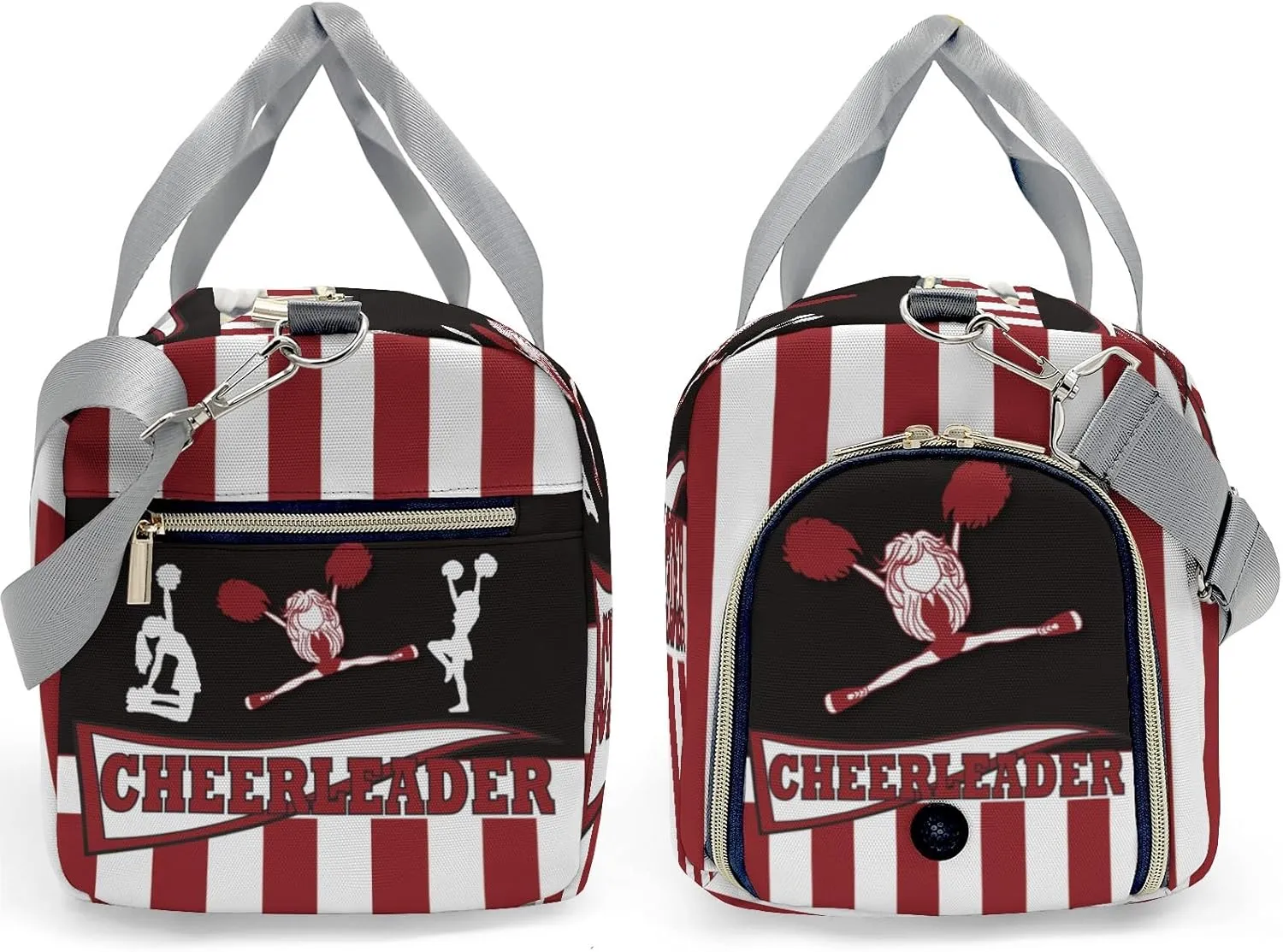 Gym Cheerleader Girl Red Custom Duffel Bag Sports Gym Bags Travel Weekender Overnight Bag for Girls Boys,Personalized Gymnastics Sleepover Bag Carry-on Bags Lightweight Work Out Bags