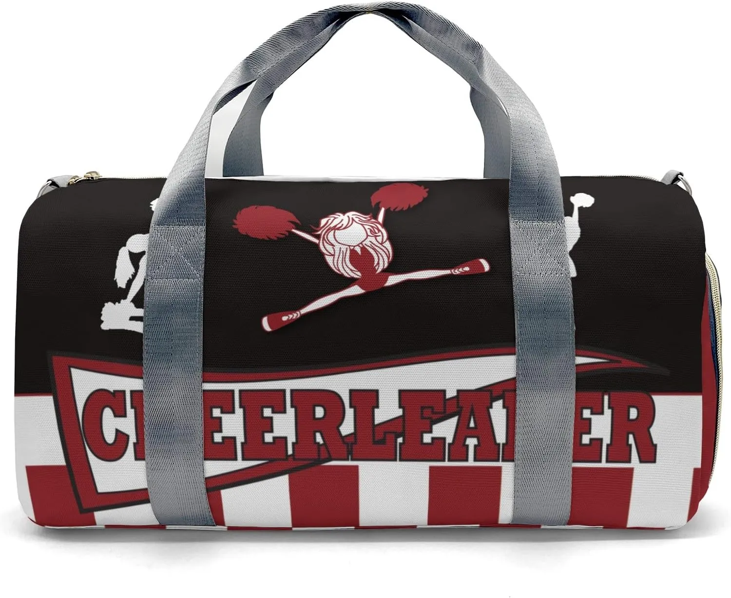 Gym Cheerleader Girl Red Custom Duffel Bag Sports Gym Bags Travel Weekender Overnight Bag for Girls Boys,Personalized Gymnastics Sleepover Bag Carry-on Bags Lightweight Work Out Bags