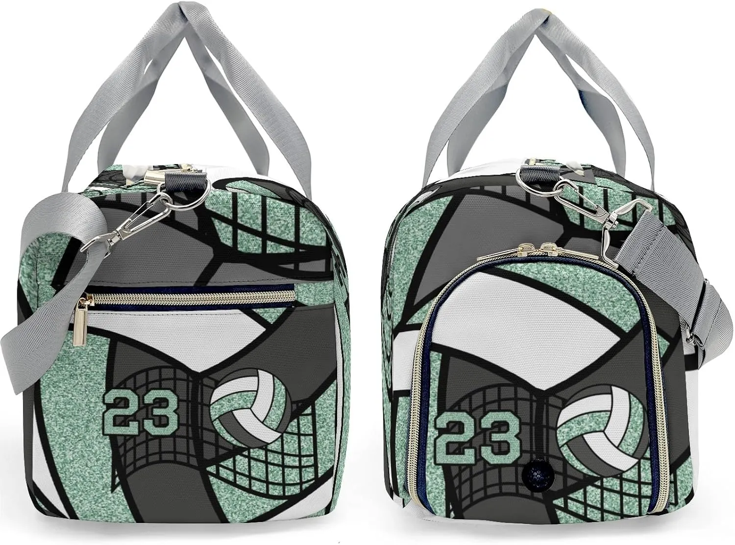 Gym Volleyball Player Mint Number Personalized Kids Duffel Swim Bag for Boys,Customized Swim Duffle Bag for Boys Man Kids Gifts