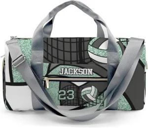 Gym Volleyball Player Mint Number Personalized Kids Duffel Swim Bag for Boys,Customized Swim Duffle Bag for Boys Man Kids Gifts