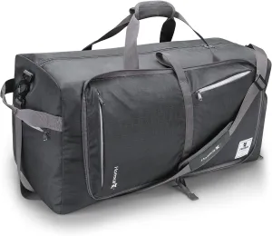 Hafmall 75L Huge Duffel Bags, xl Large Mens Duffle Bag with Shoe Compartments, Dark Gray