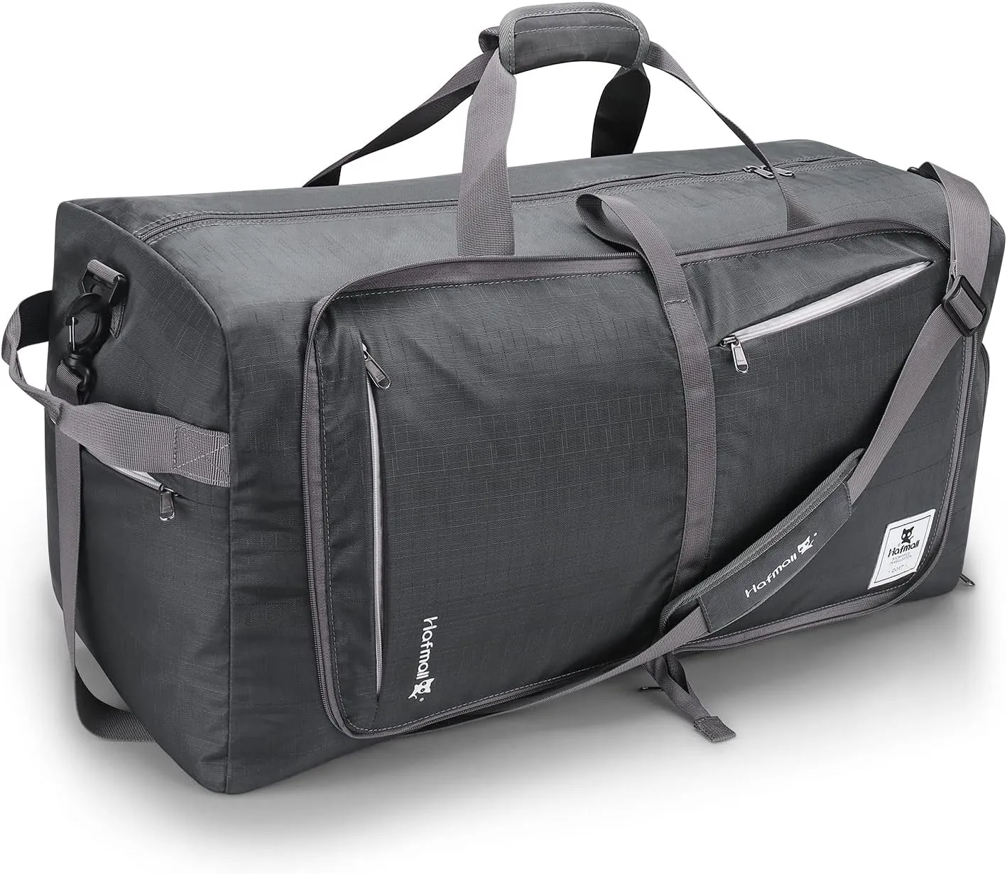 Hafmall 75L Huge Duffel Bags, xl Large Mens Duffle Bag with Shoe Compartments, Dark Gray