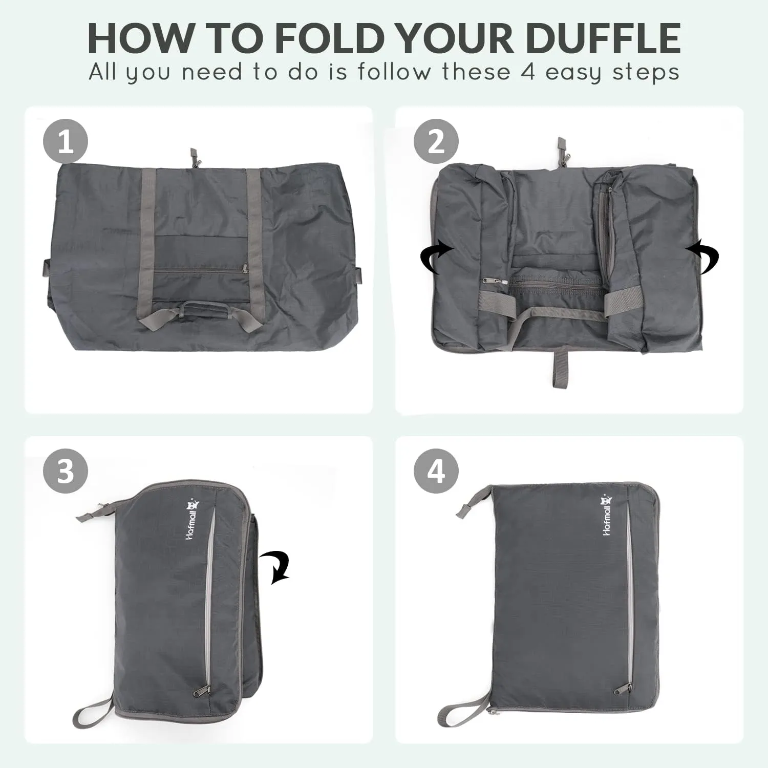 Hafmall 75L Huge Duffel Bags, xl Large Mens Duffle Bag with Shoe Compartments, Dark Gray