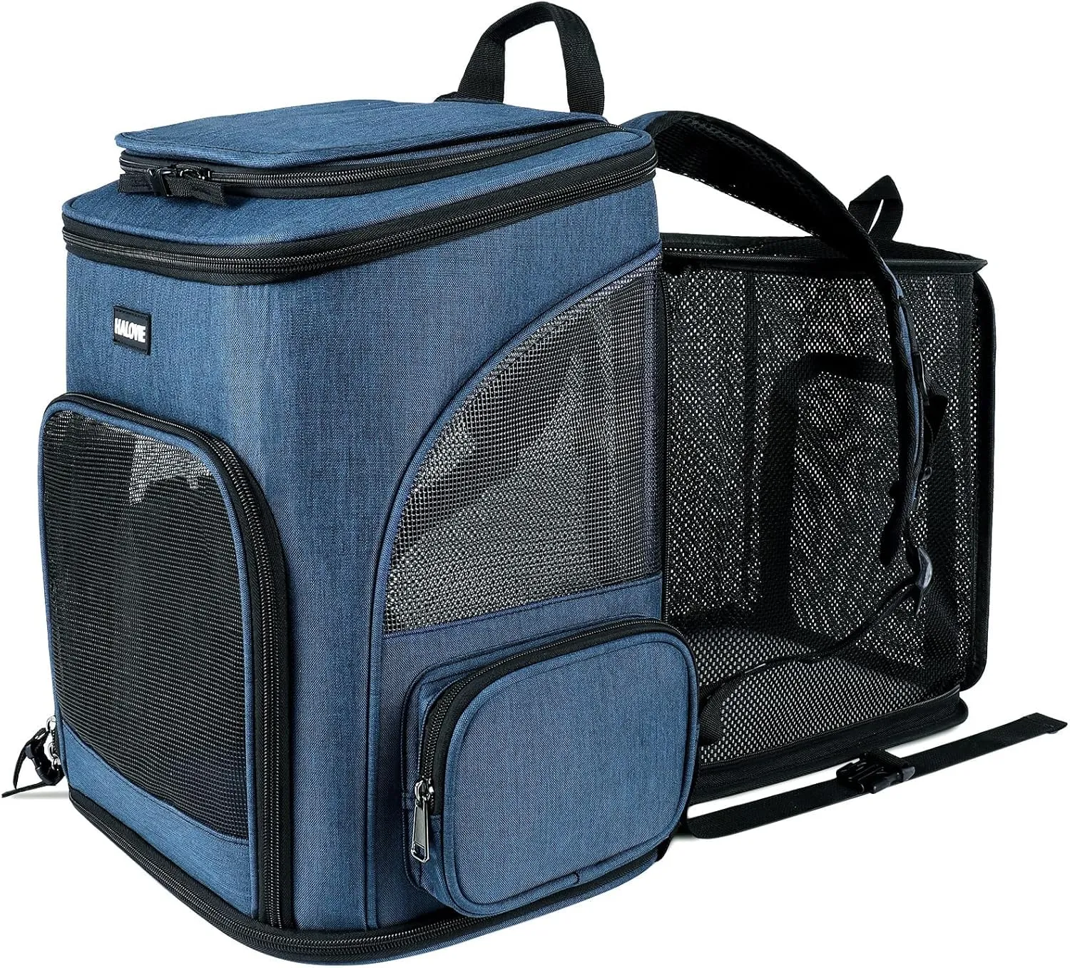 HALOVIE Pet Carrier Backpack Expandable for Small Dogs Medium Cats Under 18 LB, Mesh Breathable Foldable Puppy Travel Bags