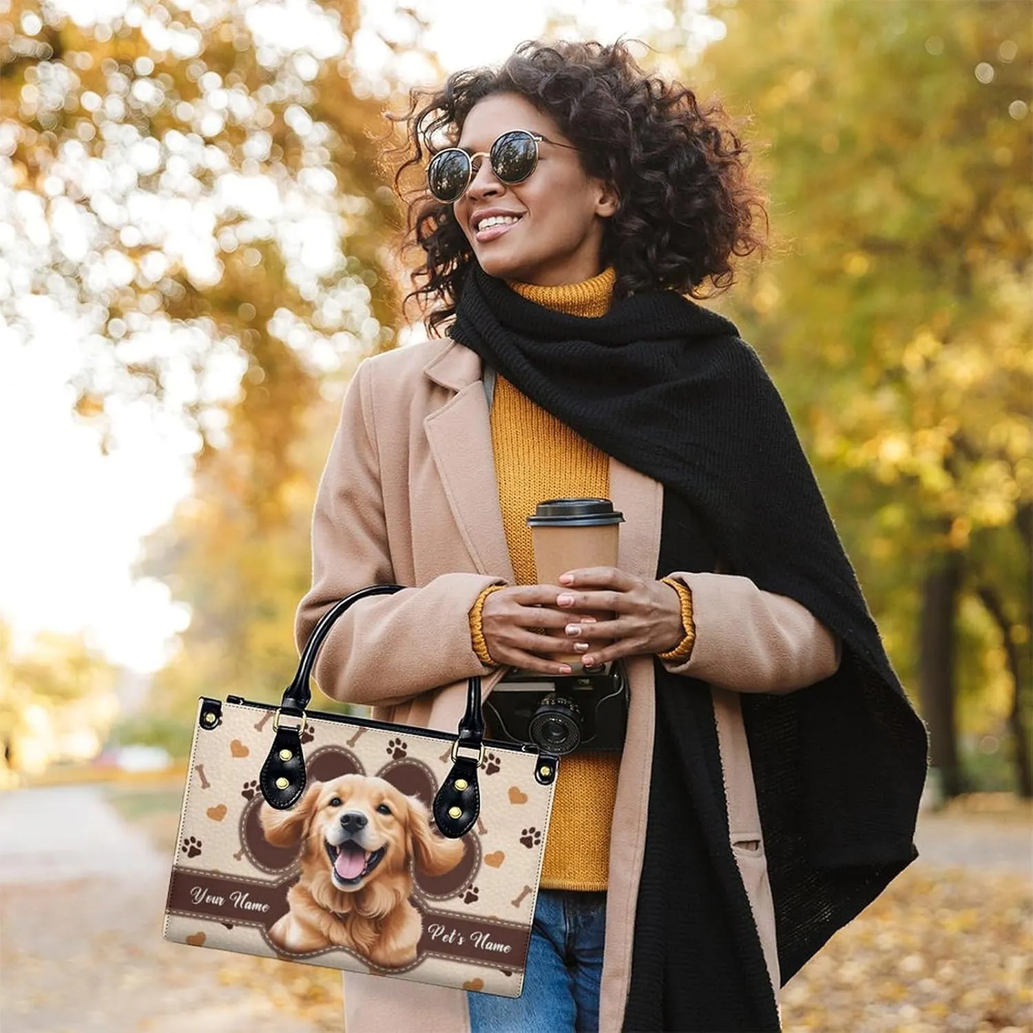 Handbags for Women - Personalized Leather Purse with Name Photo - Tote Bags for Mom Grandma - Custom Gifts Ideas for Her