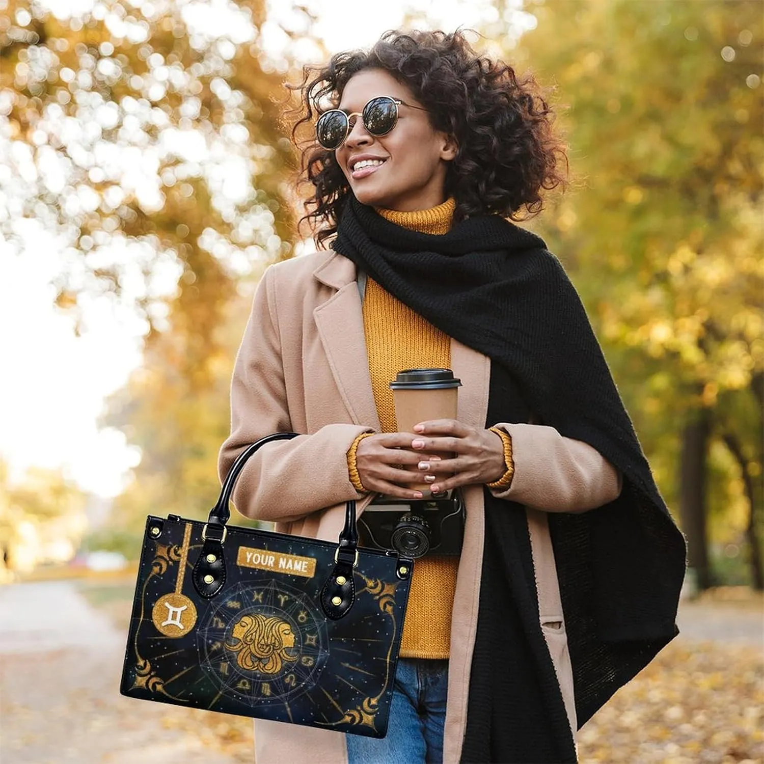 Handbags for Women - Personalized Leather Purse with Name - Tote Bags for Mom Grandma - Zodiac Gifts Ideas for Her