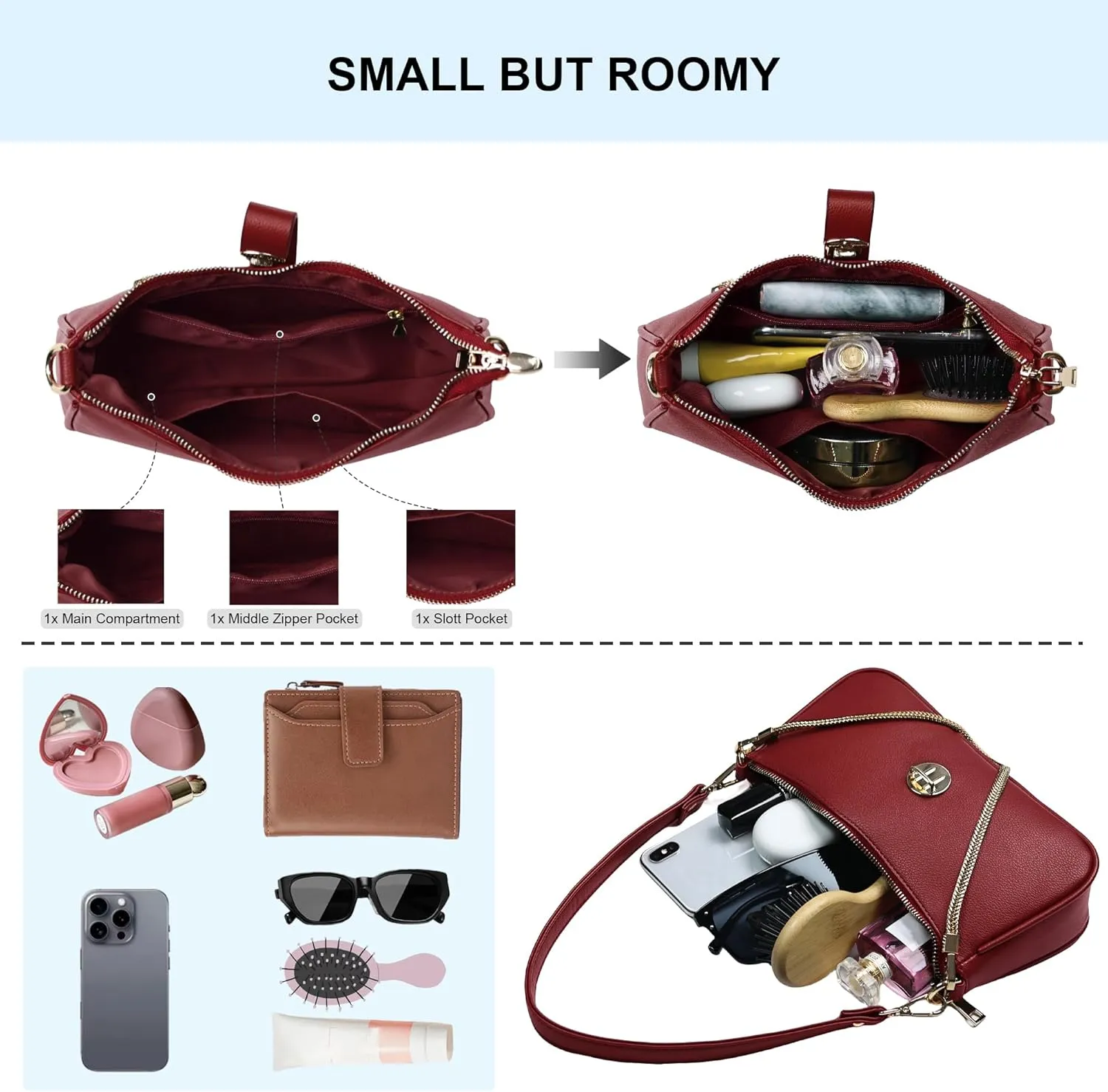 Handbags for Women Vegan Leather Women's Underarm Bag Shoulder Bag for Women Retro Clutch Hobo Purse