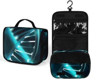 Hanging Science Gene Strand Printed Toiletry Bag Travel Toiletry Bag Foldable Large-capacity Design Suitable for Travel, Fitness, Camping, Home Use, Etc.