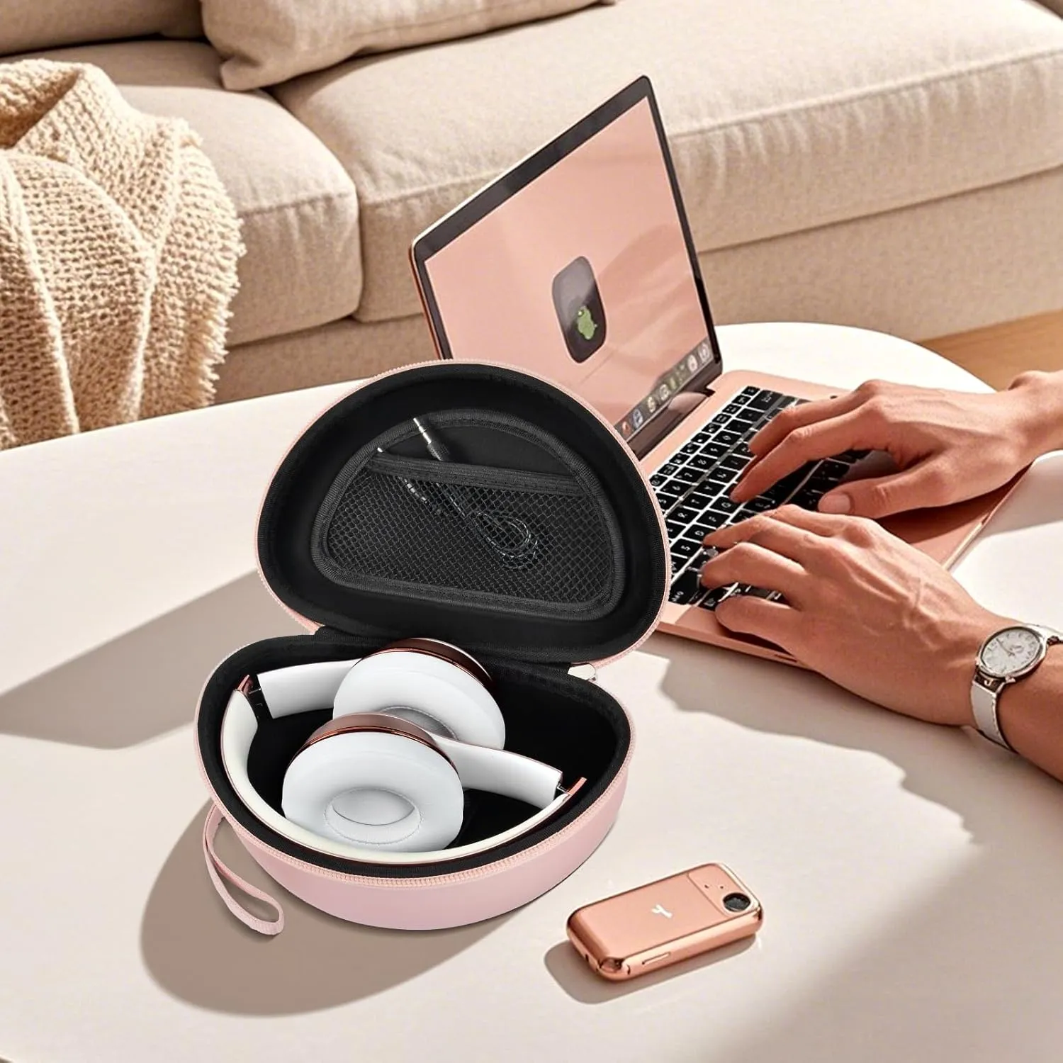 Hard Headphone Case for Beats Solo 4, Studio Pro, Solo 3, Studio 3, Solo 2, Over Ear Headphone Carrying Storage with Cable Bag Strap for Travel (Box Only)