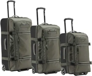 Harley-Davidson Nomad Wheeling Duffel Bag Set w/Shark Wheels - Green/Black