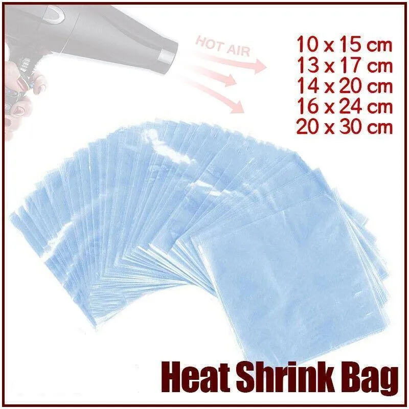 Heat Shrink Bags 100PCS 5Sizes PVC Clear