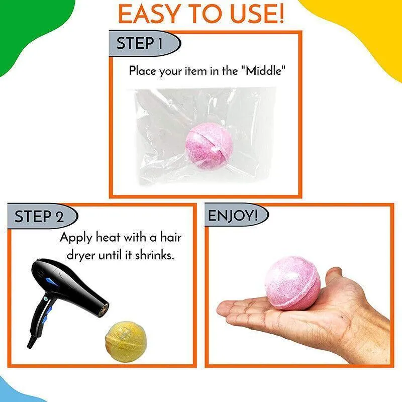 Heat Shrink Bags 100PCS 5Sizes PVC Clear