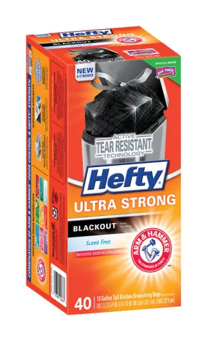 Hefty Ultra Strong 13 gal Kitchen Trash Bags Drawstring 40 pk