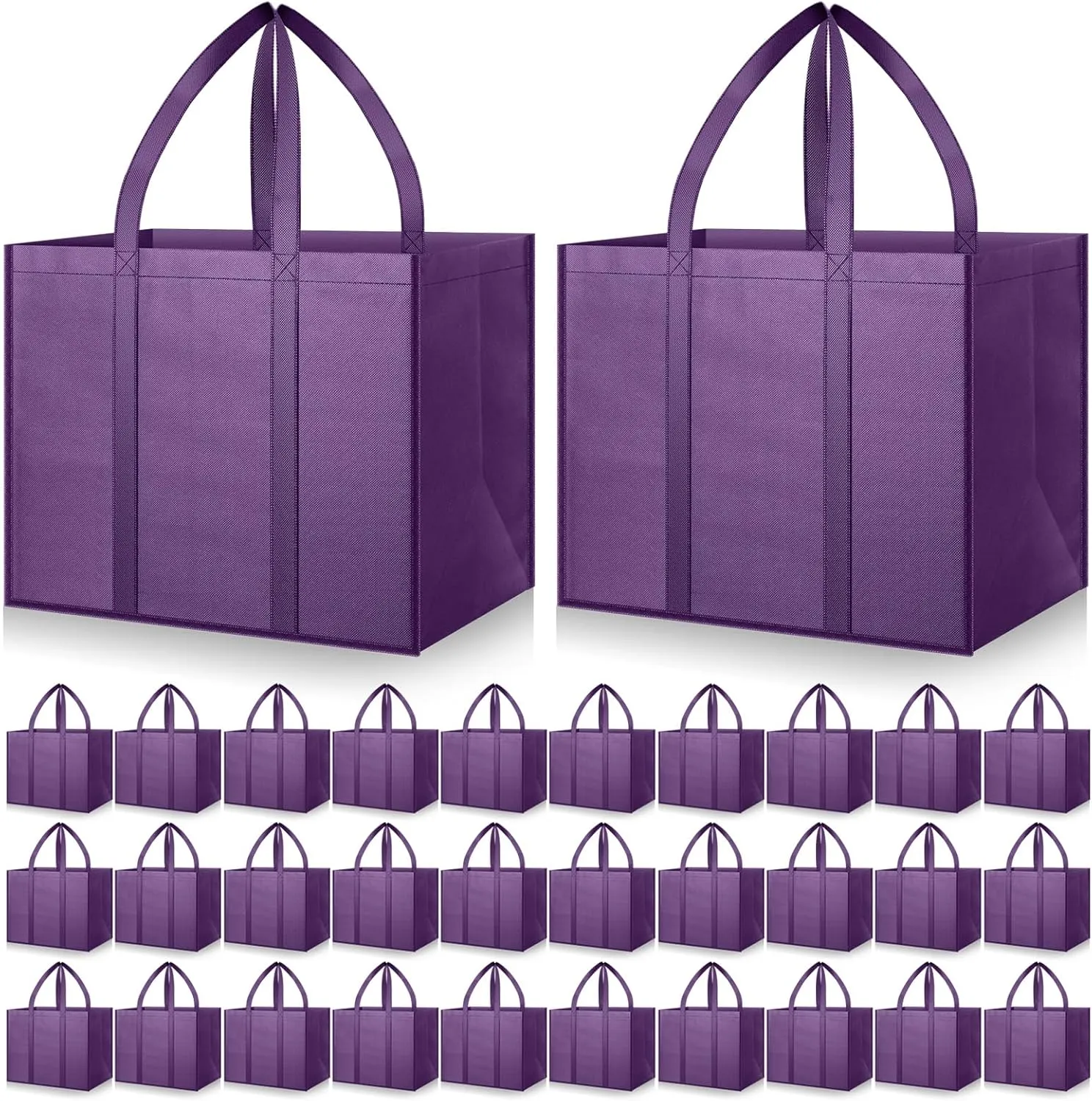 Hillban 30 Pack Reusable Grocery Bags Bulk Large Shopping Bags Washable Foldable Heavy Duty Totes Storage Bags with handles