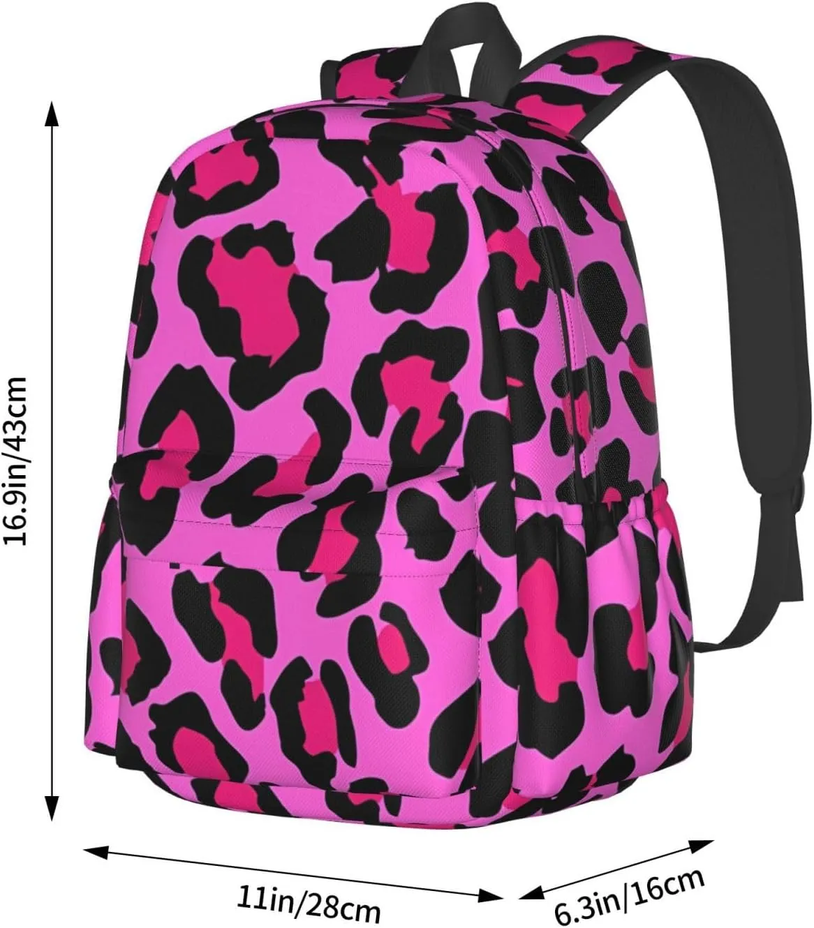 Hot Pinks Leopard Backpacks 15 Inch Laptop Backpack Multipurpose Double Shoulder Bag for Men Women Gifts