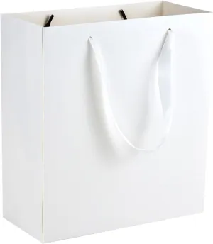 HUAPRINT White Paper Bags - 20 Pack Kraft Bags, 10x4.5x11inch, Perfect for Gifts, Shopping, Parties, Weddings & Business