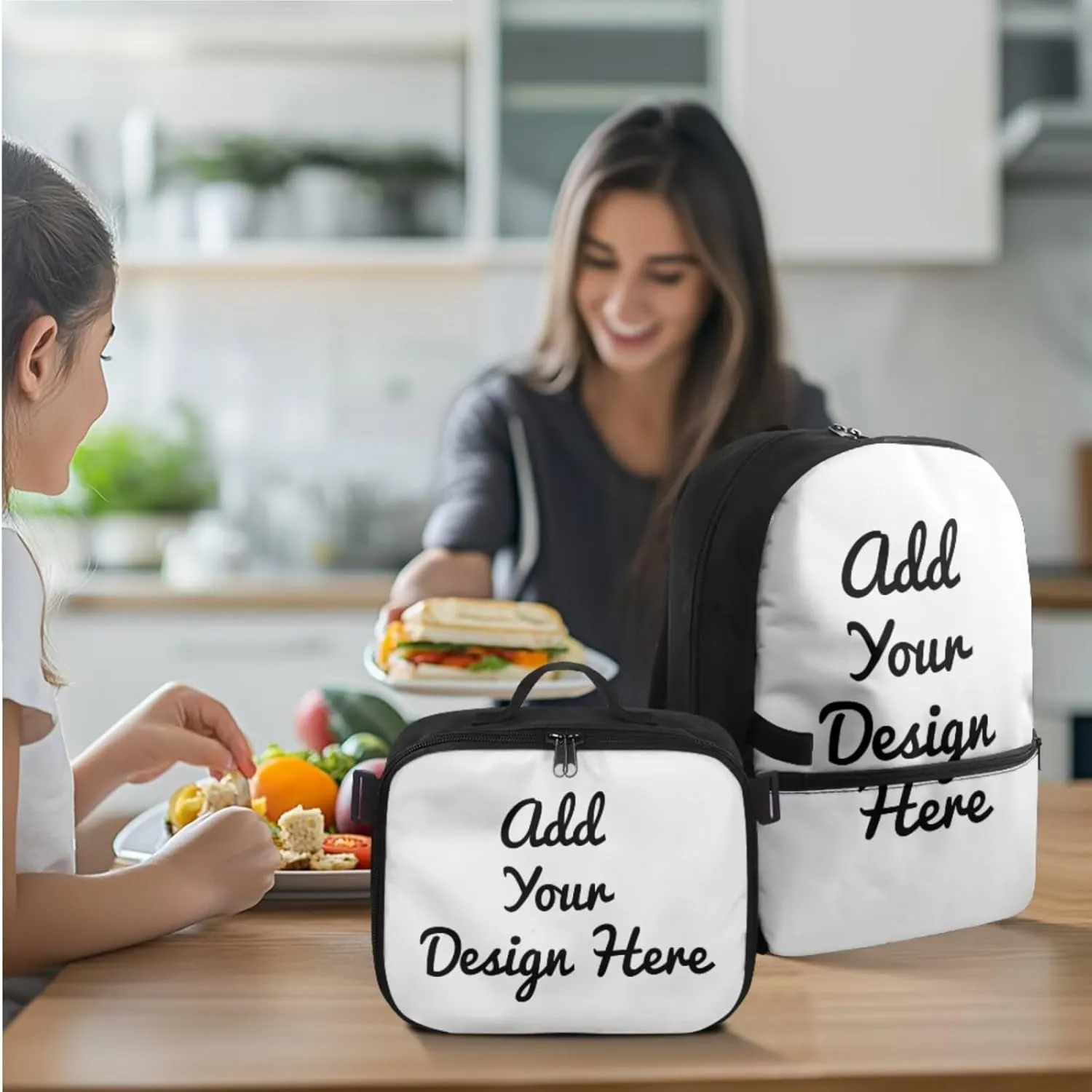 HUGS IDEA Custom Bookbag for Boys Customize Your Own Backpack Personalized Backpacks for Boys Mochilas Escolares Para Niñas Personalizadas Add Your Design Photo Text