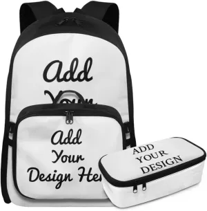 HUGS IDEA Custom Bookbag for Boys Customize Your Own Backpack Personalized Backpacks for Boys Mochilas Escolares Para Niñas Personalizadas Add Your Design Photo Text