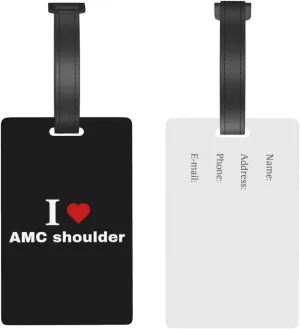 I Love AMC Shoulder Luggage Tags for Suitcases Travel Tags ID Labels for Women Men Travel Bag Luggage Accessories