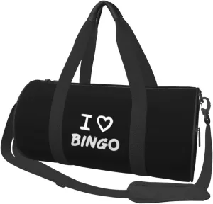 I Love Bingo Convertible Garment Bag with Shoulder Strap, Carry on Garment Duffel Bag for Men Women - Rolling Foldable for Travel Luggage Bags (Black)