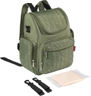 insular Diaper Bag Backpack, Multi-Function Travel Back Pack, Waterproof Changing Bag for Mom Girls, Large Capacity Baby Bag with Stroller Straps and Changing Pad, Green
