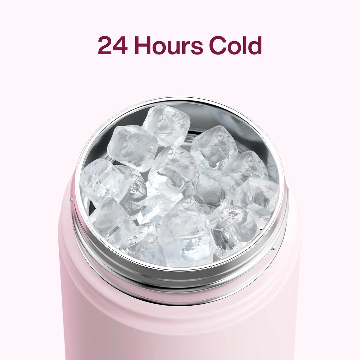 Insulated Water Bottle with Straw - Encool Stainless Steel Water Bottle, Leak-Proof, BPA-Free, Double Wall Vacuum Keeps Cold for 24 Hours for Sports, Travel, School (18 oz, Cotton Candy)