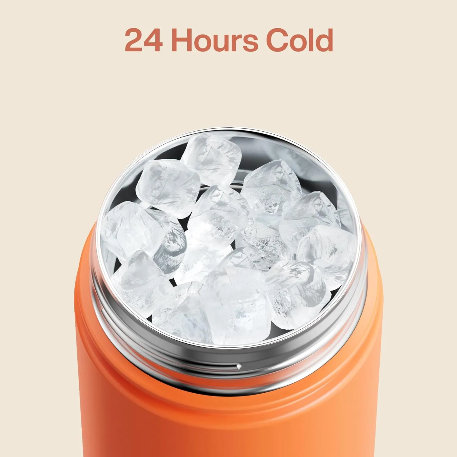 Insulated Water Bottle with Straw - Encool Stainless Steel Water Bottle, Leak-Proof, BPA-Free, Double Wall Vacuum Keeps Cold for 24 Hours for Sports, Travel, School (26 oz, Moderate Orange)