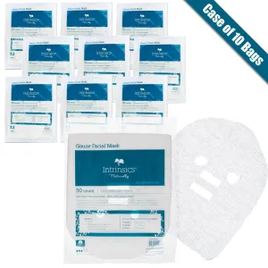 Intrinsics Precut Cotton Gauze Essential Facial Masks / 50 Count Bag X 10 Bags = Case of 500 Gauze Masks