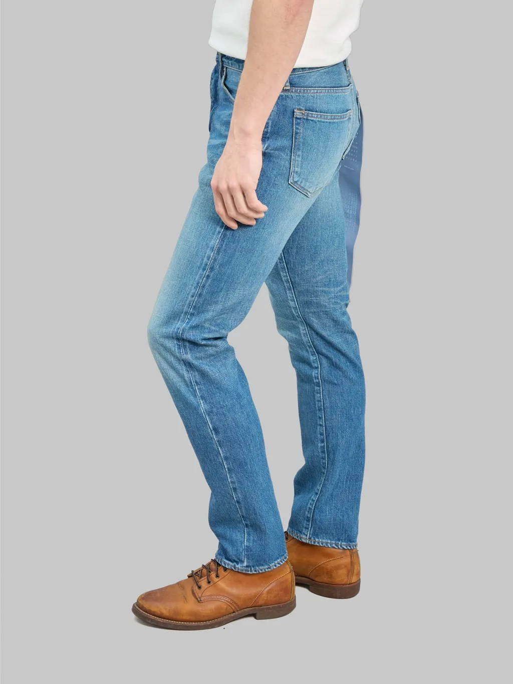 Japan Blue J304-MID 12.5oz Africa Cotton Stonewashed Straight Jeans Middle Indigo