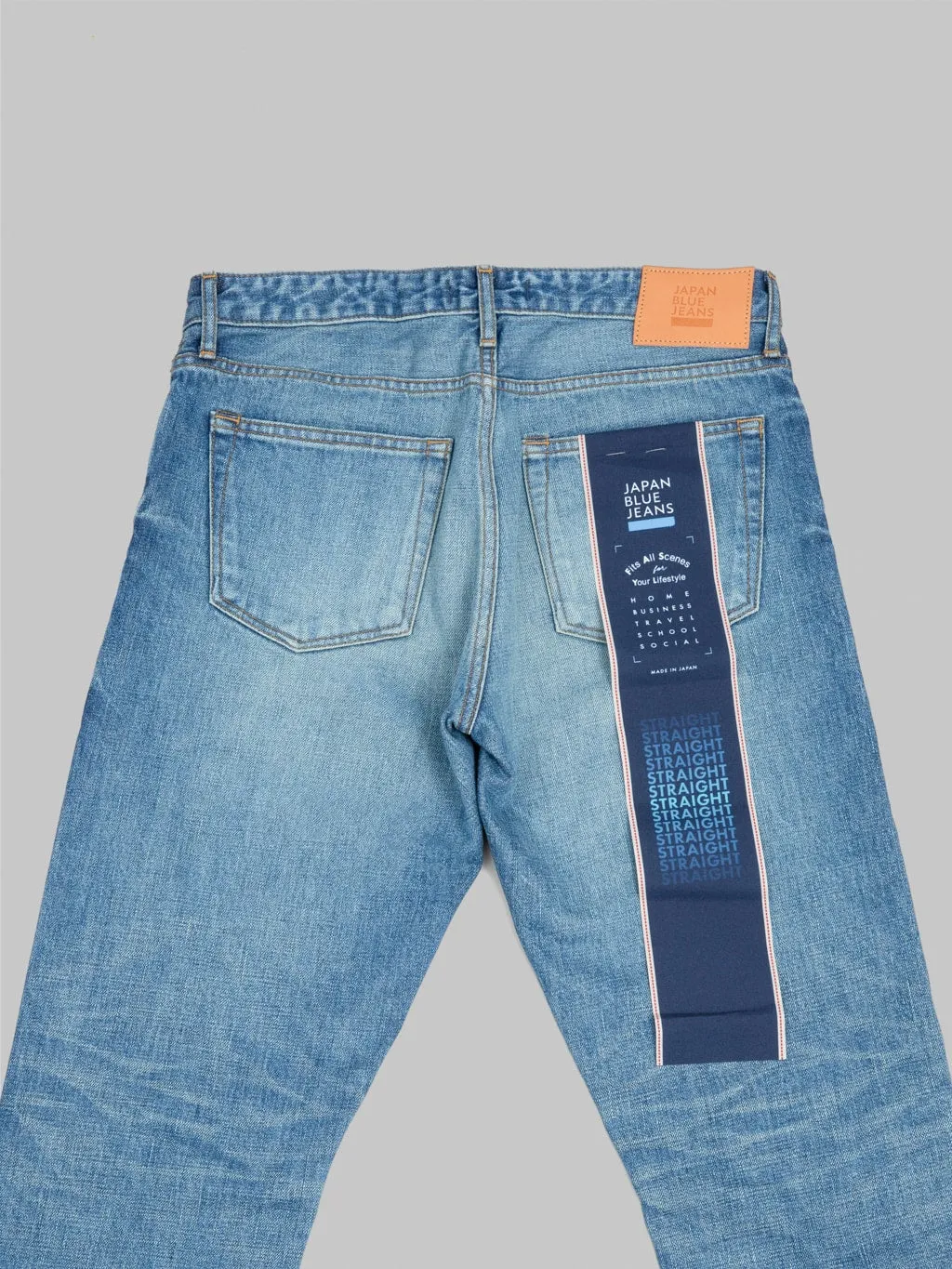 Japan Blue J304-MID 12.5oz Africa Cotton Stonewashed Straight Jeans Middle Indigo