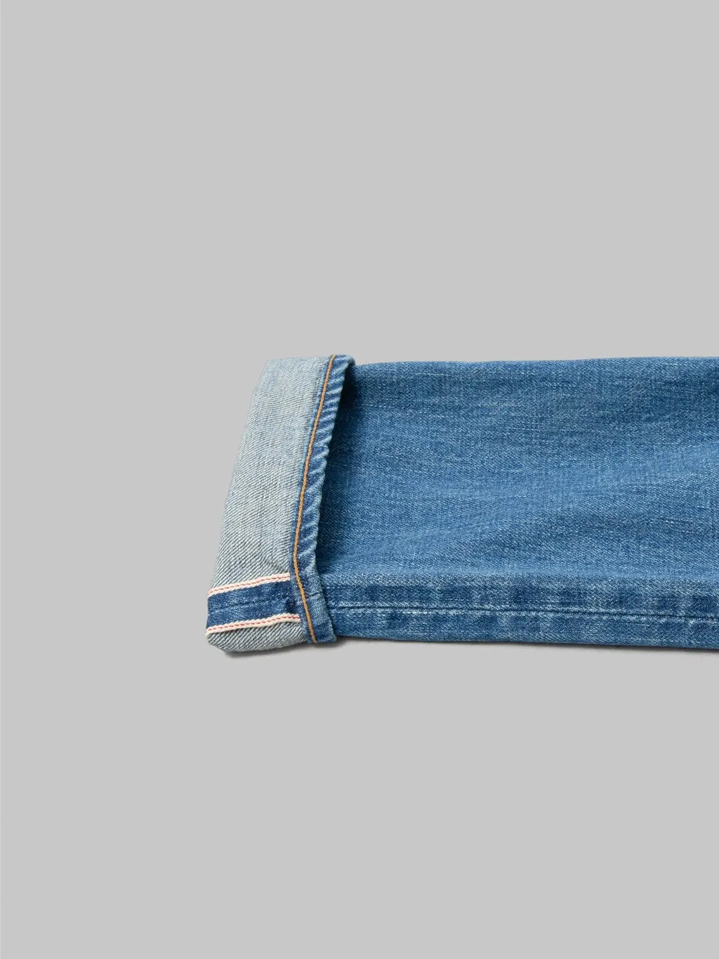 Japan Blue J304-MID 12.5oz Africa Cotton Stonewashed Straight Jeans Middle Indigo