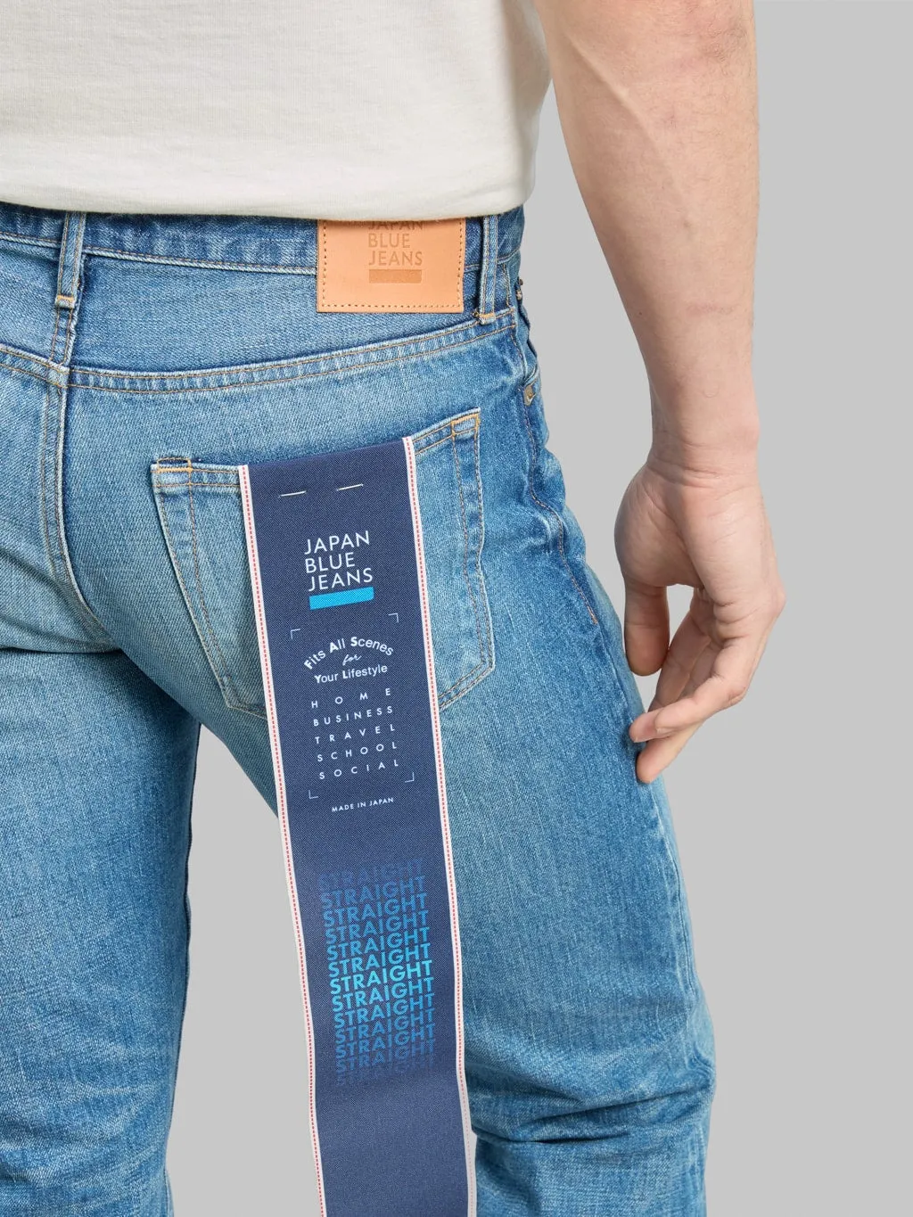 Japan Blue J304-MID 12.5oz Africa Cotton Stonewashed Straight Jeans Middle Indigo