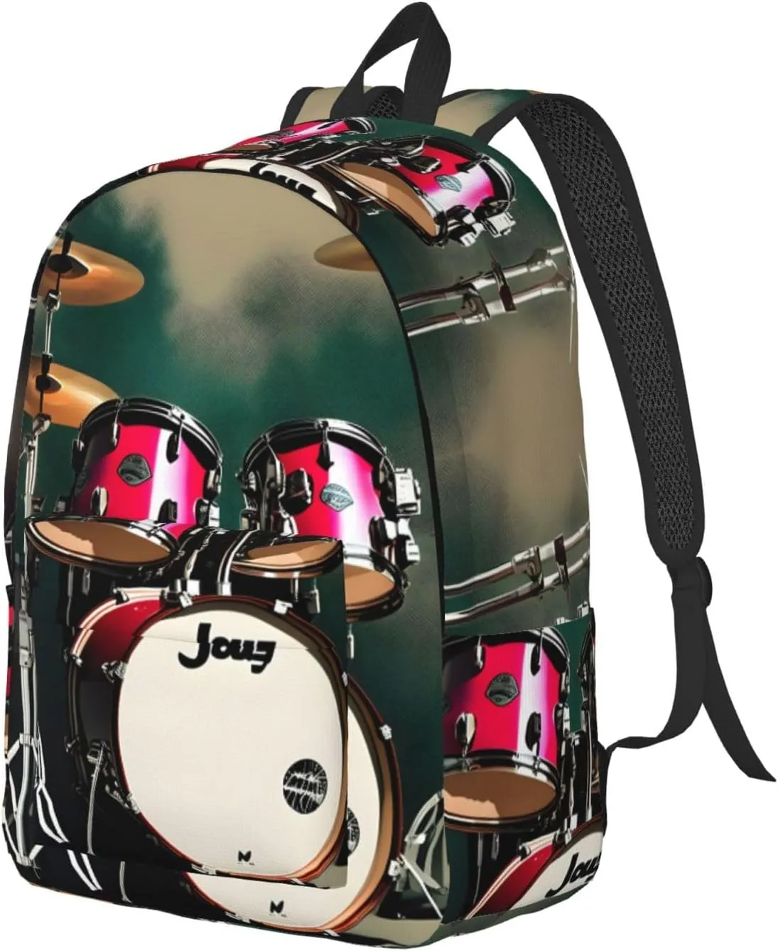 Jazz Drum Classic Style Backpacks Travel Bag For Men Women Lightweight Back Pack With Laptop Compartmen