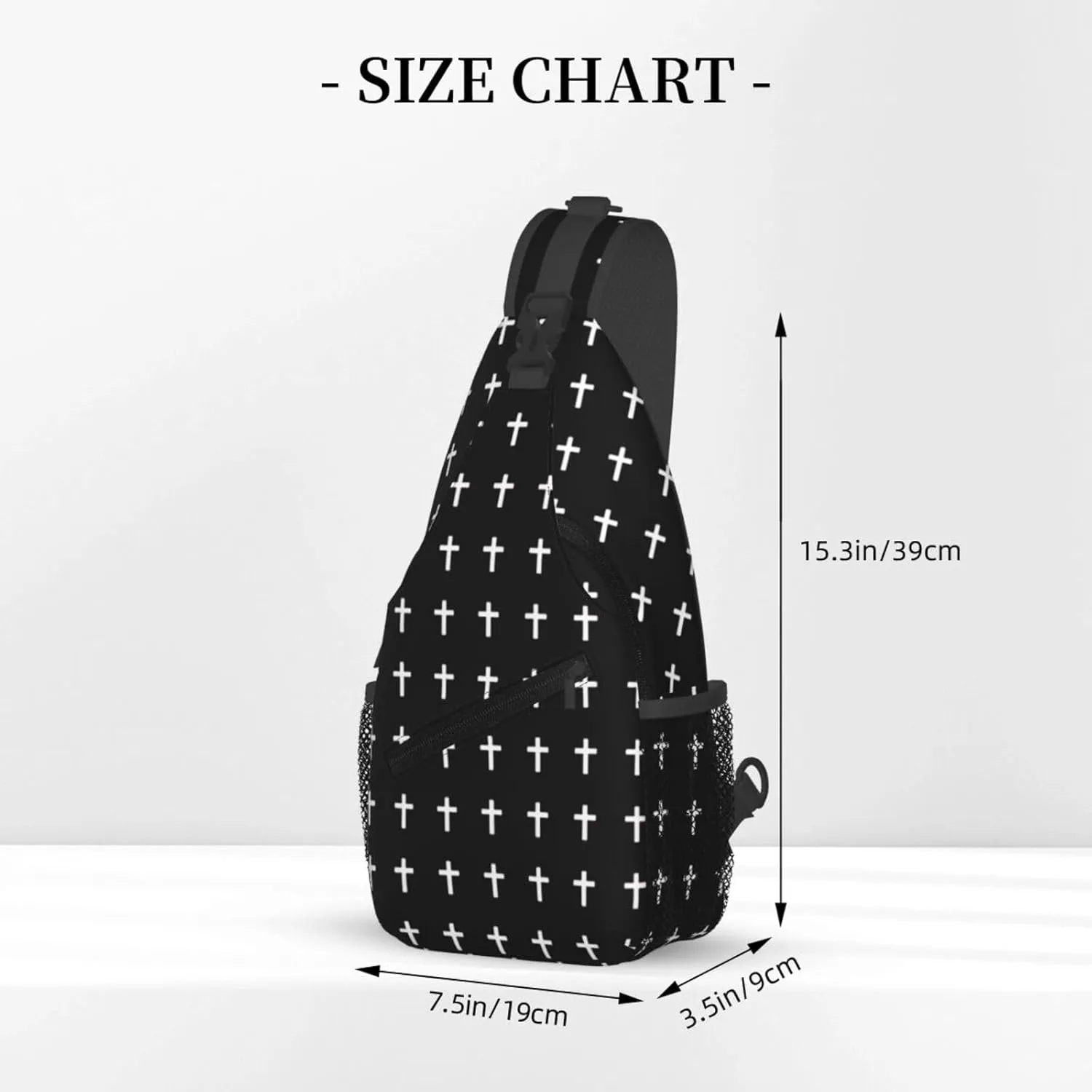 Jesus Cross Pattern Casual Backpack Bag Hiking Travel Shoulder Daypack Adjustable Sling Bags for Men Women