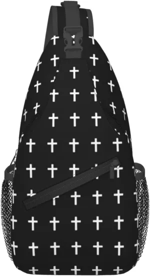 Jesus Cross Pattern Casual Backpack Bag Hiking Travel Shoulder Daypack Adjustable Sling Bags for Men Women