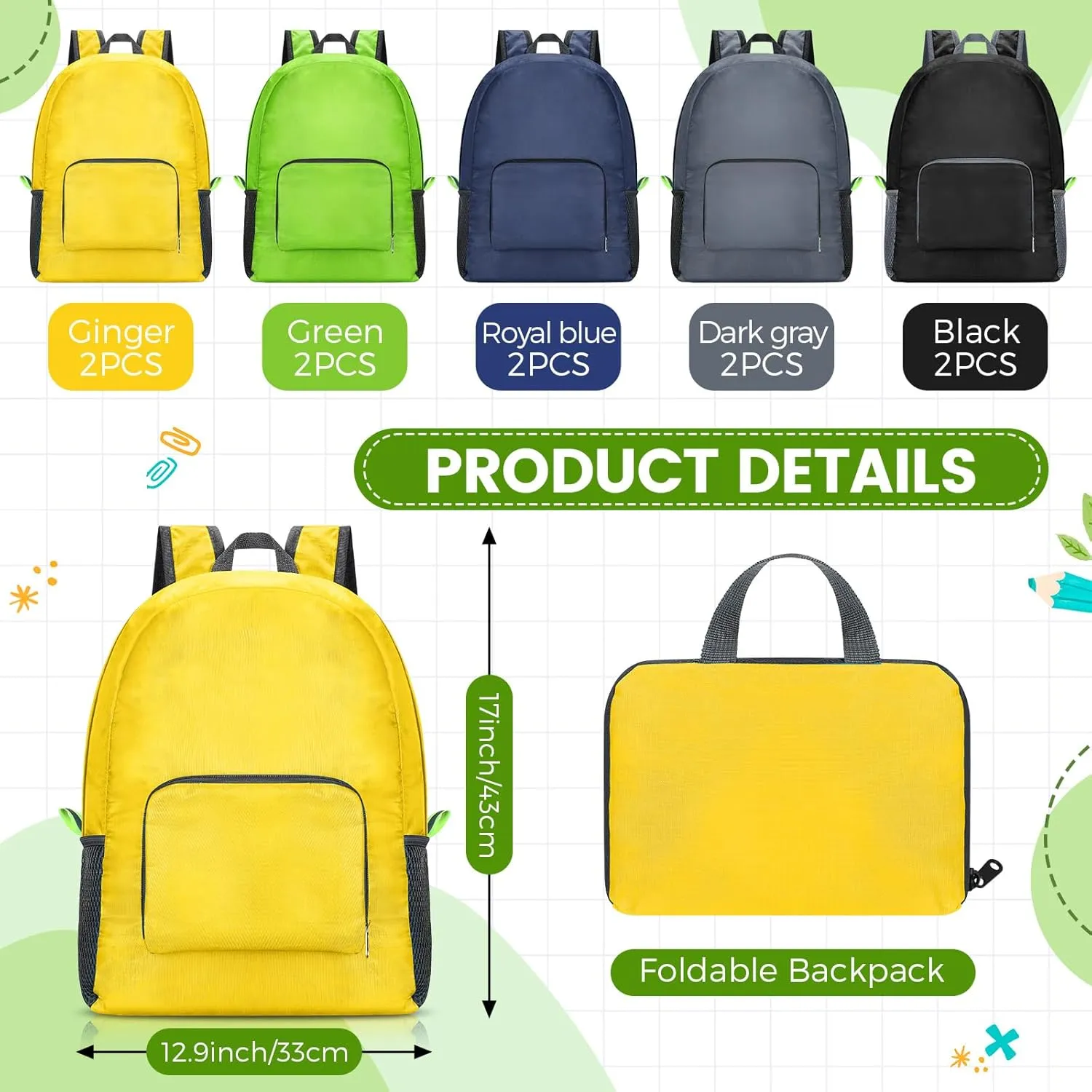 Jexine 10 Pcs Backpacks in Bulk 16.5 Inches Back Pack Basic Backpack for Adult Lightweight Outdoor Travel Book Bags (Mixed Color)
