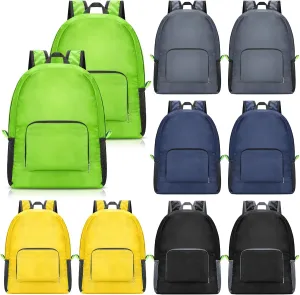 Jexine 10 Pcs Backpacks in Bulk 16.5 Inches Back Pack Basic Backpack for Adult Lightweight Outdoor Travel Book Bags (Mixed Color)