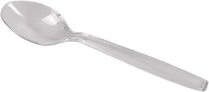Karat [6.5" - 1,000 pack] Clear PS Plastic Extra-Heavy Weight Disposable Teaspoons (U2023C)