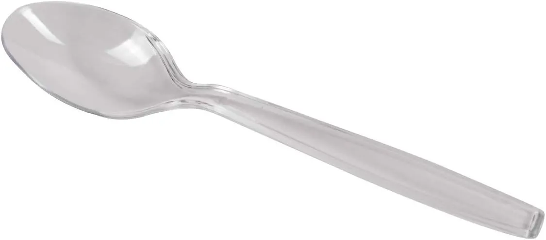 Karat [6.5" - 1,000 pack] Clear PS Plastic Extra-Heavy Weight Disposable Teaspoons (U2023C)