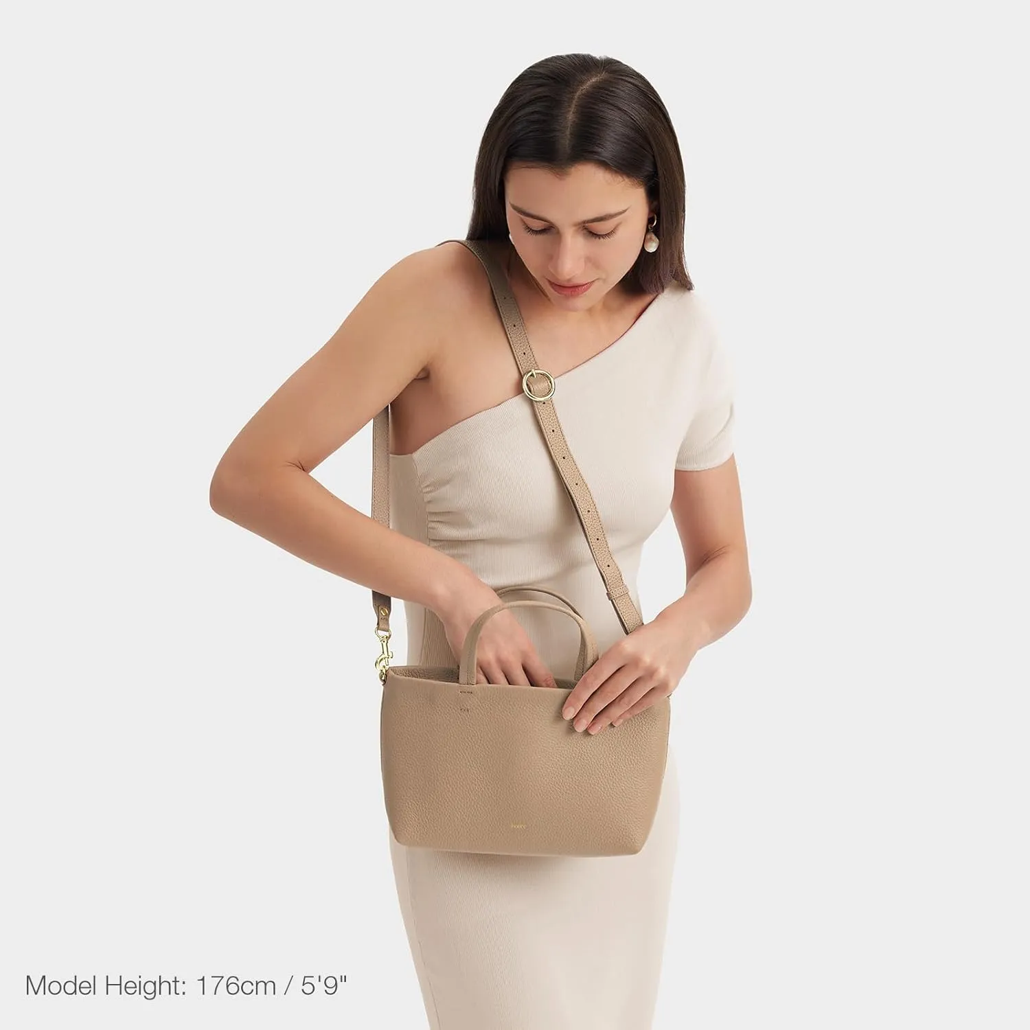 Kattee Leather Purses for Women, Small Crossbody Bags for Women, Top Handle Tote Handbags with Zipper Closure