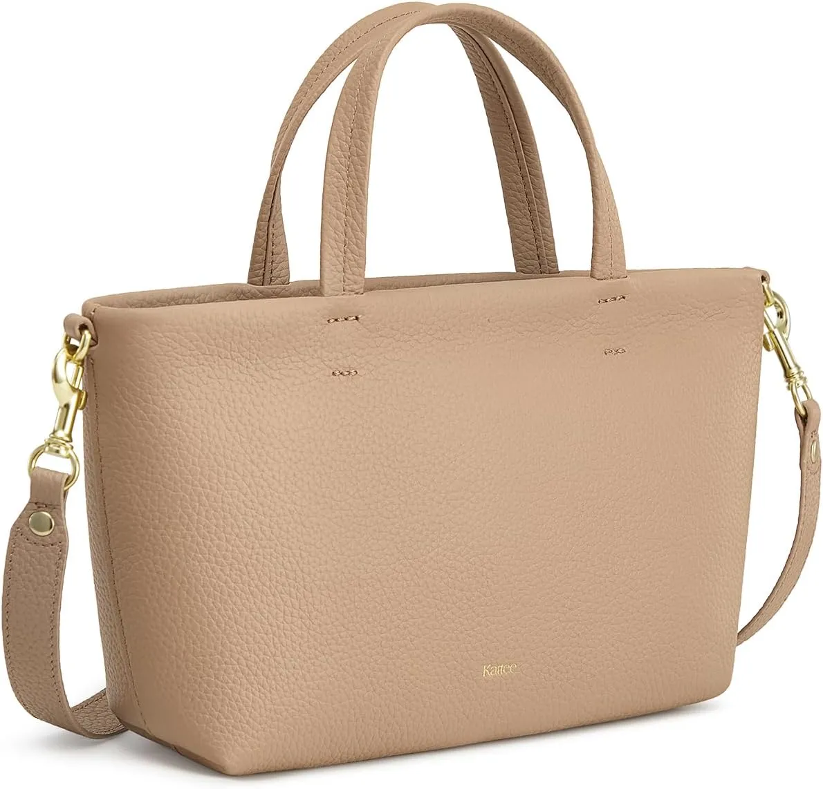 Kattee Leather Purses for Women, Small Crossbody Bags for Women, Top Handle Tote Handbags with Zipper Closure