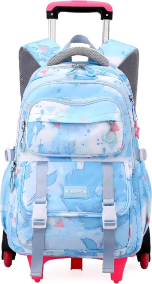 Kids Rolling Backpack for Girls School Backpack with Wheels for Boys Wheeled Bookbag Trolley Bag for Primary Student